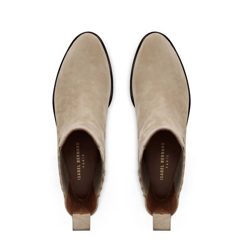 Isabel Bernard Vendôme Chey Beige Suede Chelsea Stiefel IB53000SS-174-37