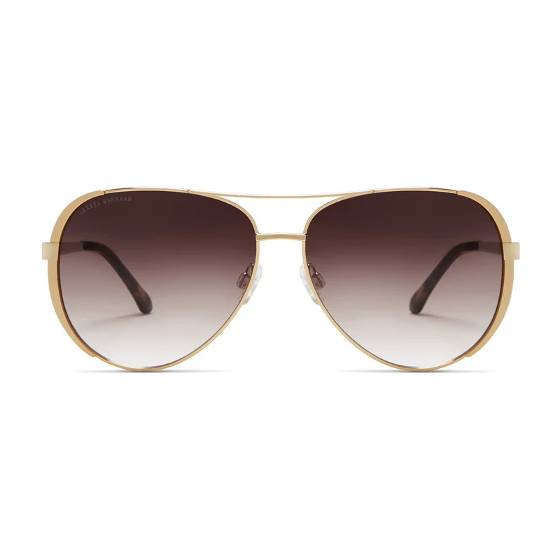 Isabel Bernard La Villette Ruby Goldfarbene Aviator Sonnenbrille IB400004-15-14