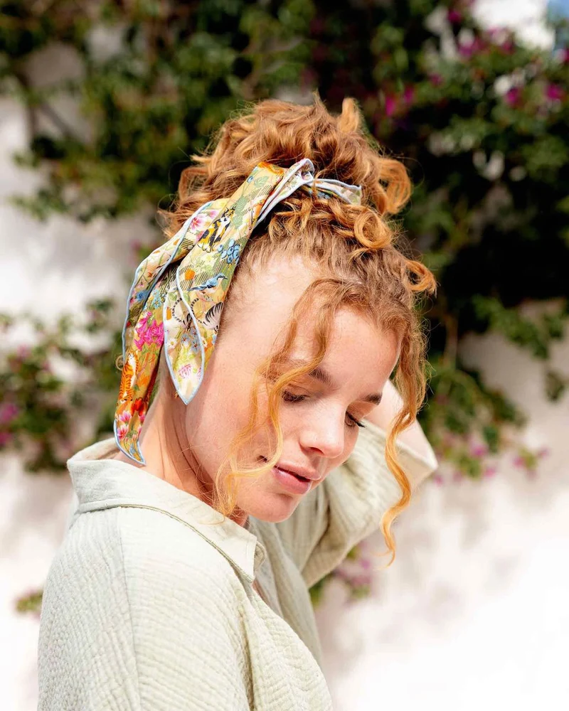 Nickituch Seidentuch mit FRAAS Plaid Karo und Tier-Print