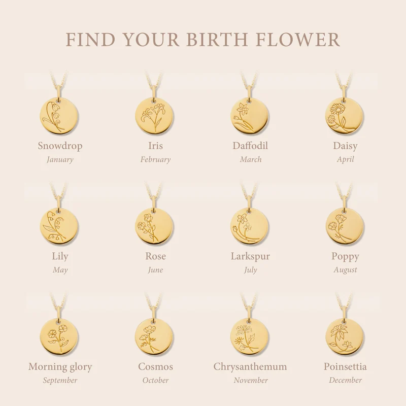 Violet Hamden Venus 925 Sterling Silberne Vergoldete Halskette mit Geburtsblume VH340025-JAN