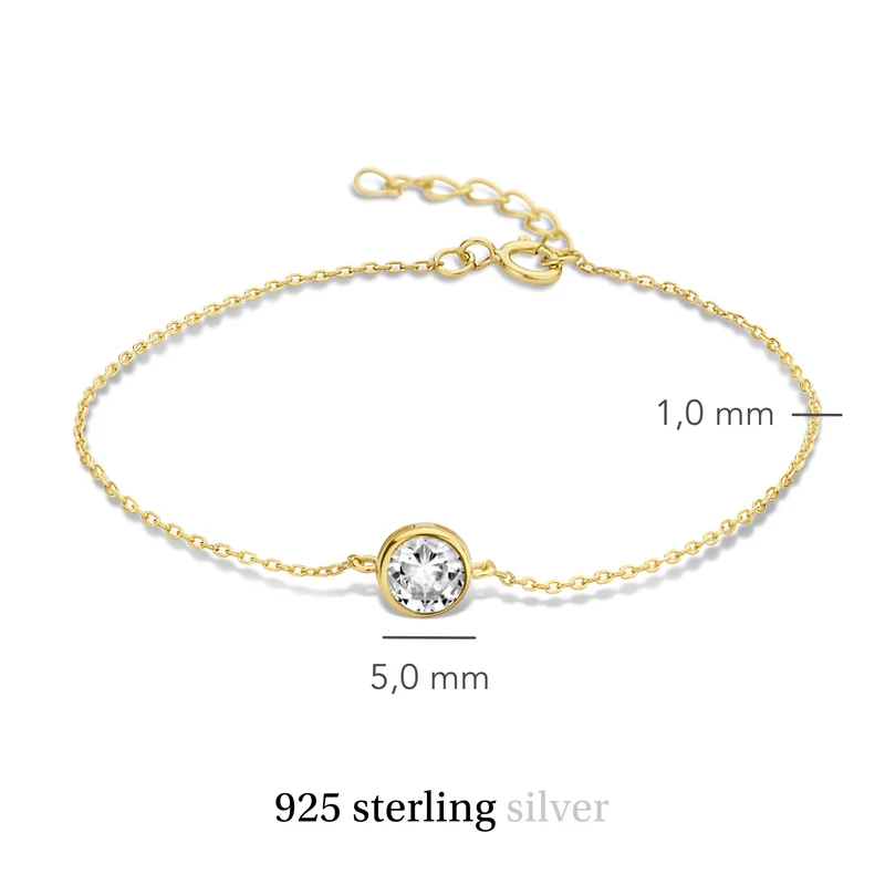Violet Hamden Venus 925 Sterling Silbernes Vergoldetes Armband mit Geburtsstein VH320010-OCT