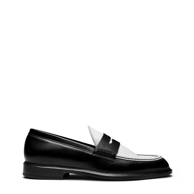 Vendôme Blandine Schwarz und Weiß Kalbsleder Loafers IB51015-10176-37