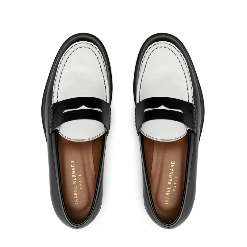 Vendôme Blandine Schwarz und Weiß Kalbsleder Loafers IB51015-10176-37