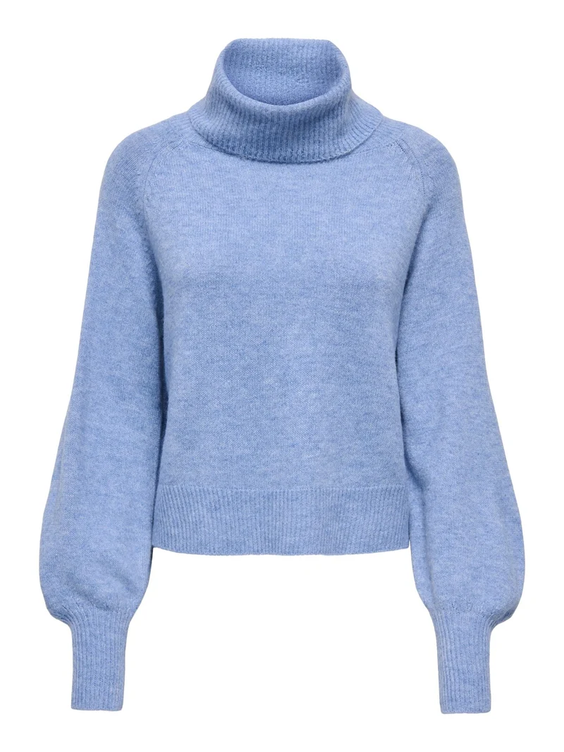 Damen Rollkragen-Strickpullover in High Tide Melange von Only