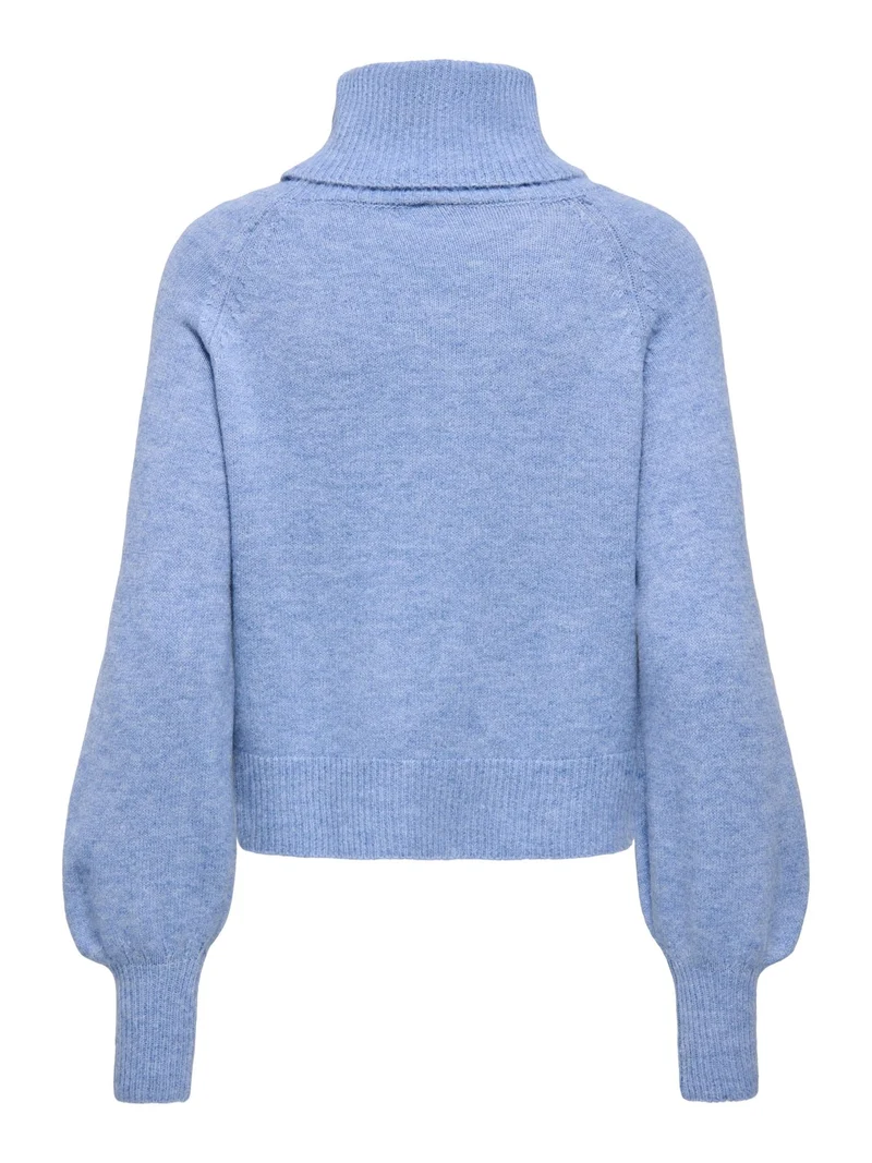 Damen Rollkragen-Strickpullover in High Tide Melange von Only