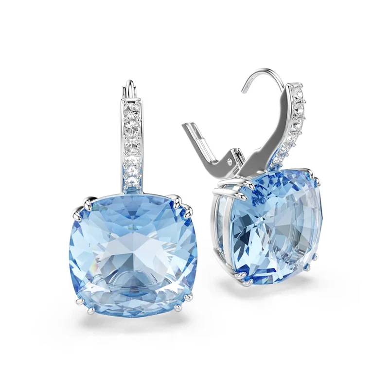 Swarovski Millenia Ohrringe in Silberoptik mit blauem Kristall 5756150