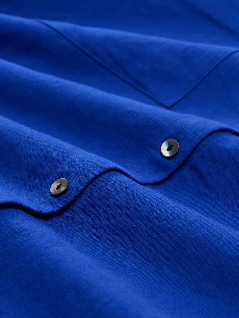 Hemdbluse mit Leinenanteil