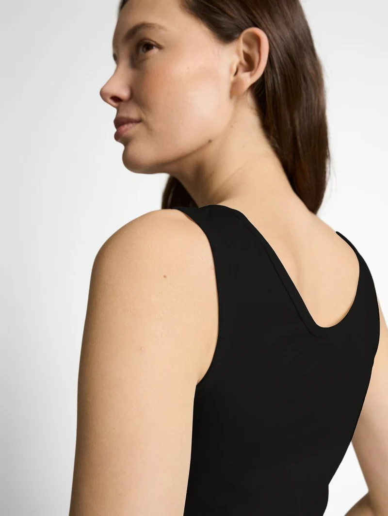 Slim Fit Top mit Rundhalsausschnitt