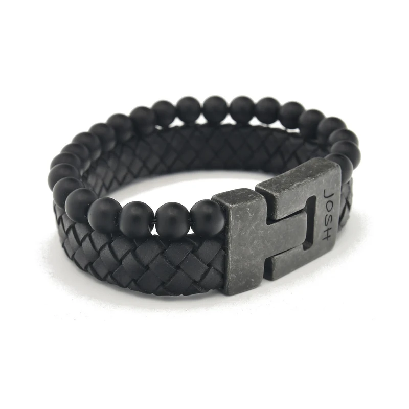 Josh herren Armband Schwarz 24966-BRA-VB/BLACK/L