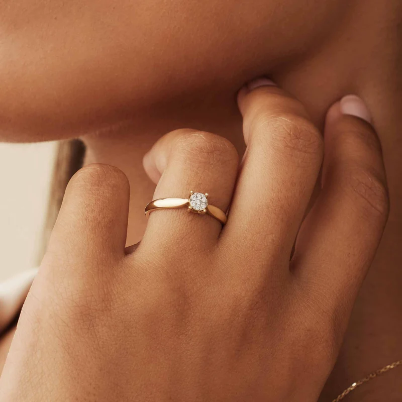 Isabel Bernard De la Paix Hanaé 14 Karat | Gold Ring | Diamant 0.08 Karat | IBD330007-50