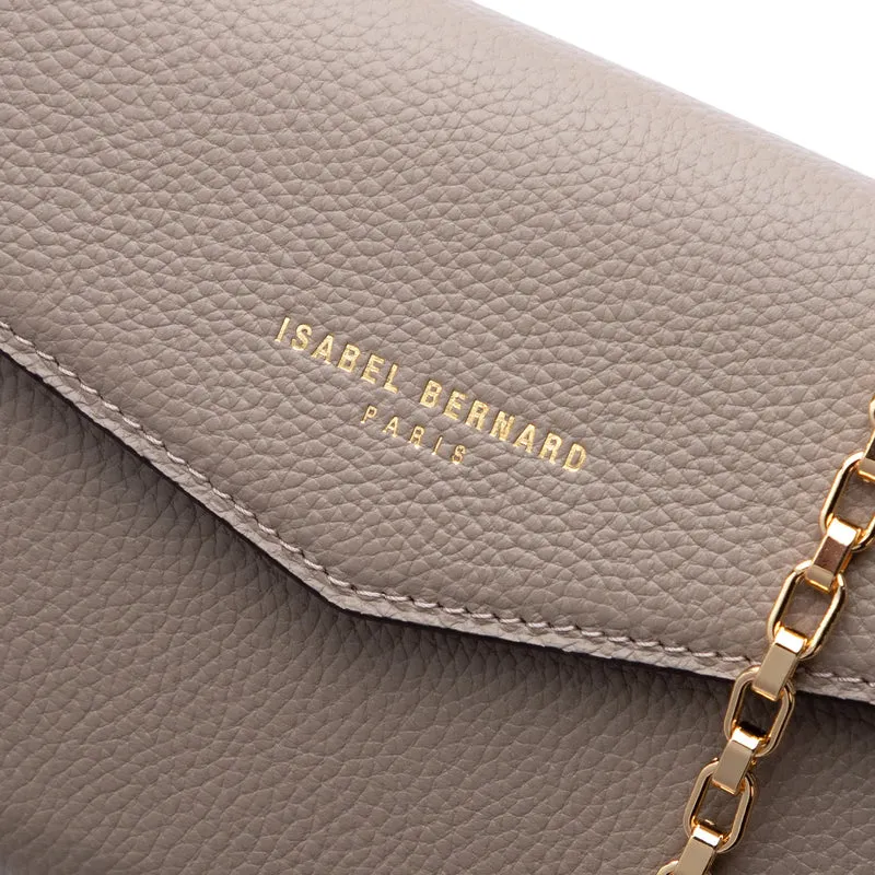 Isabel Bernard Honoré Lina Taupe Clutch Mit Abnehmbarer Schulterkette IB21135-078