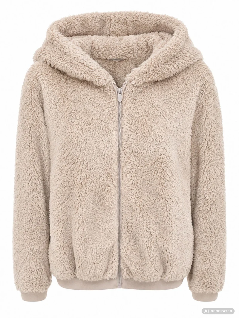 ONLY Sherpa Teddyjacke mit Kapuze