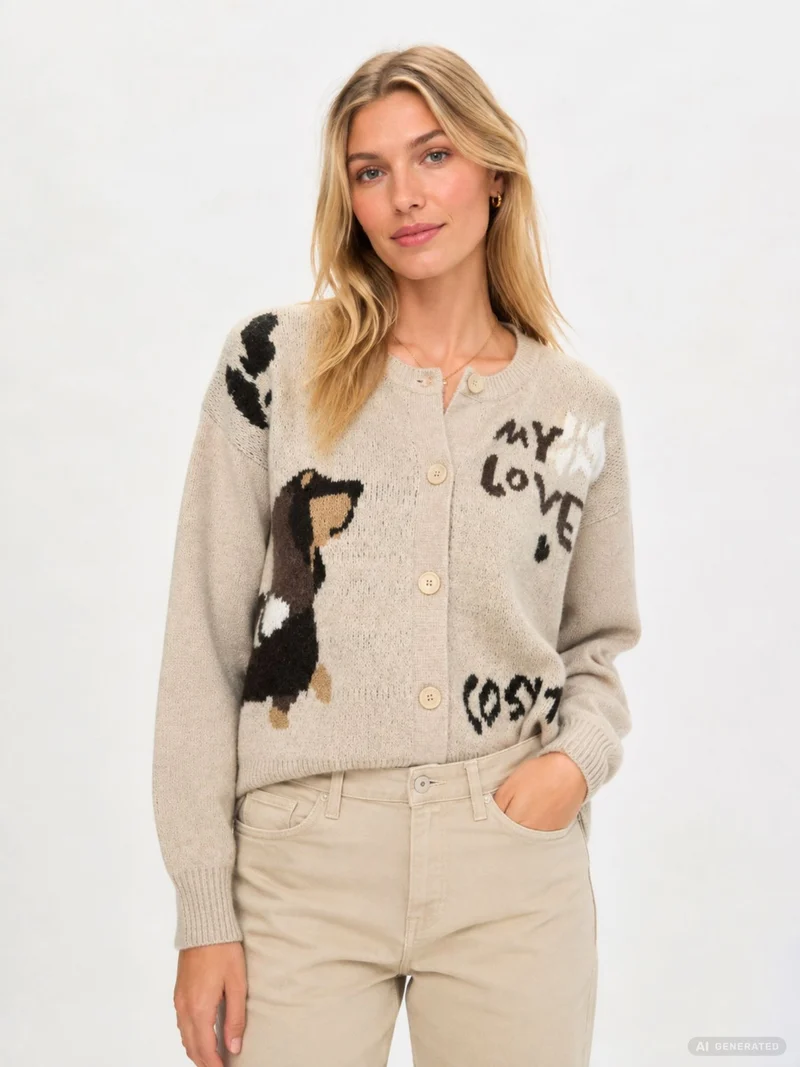 Strickjacke Damen Dackel