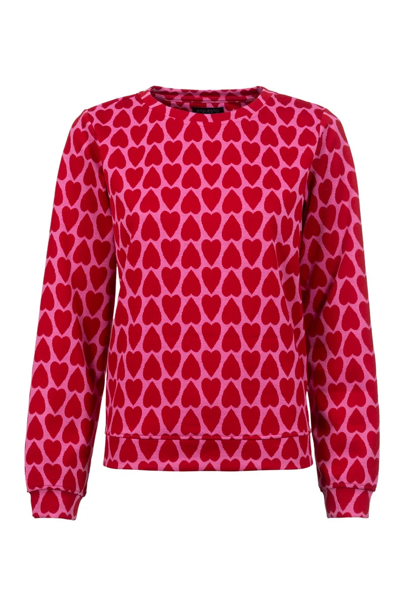 Jacquard-Sweatshirt Damen Herzen