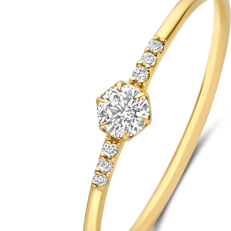 Isabel Bernard De la Paix Belinda 14 karat gold ring with diamond 0.10 carat IBD330040-48