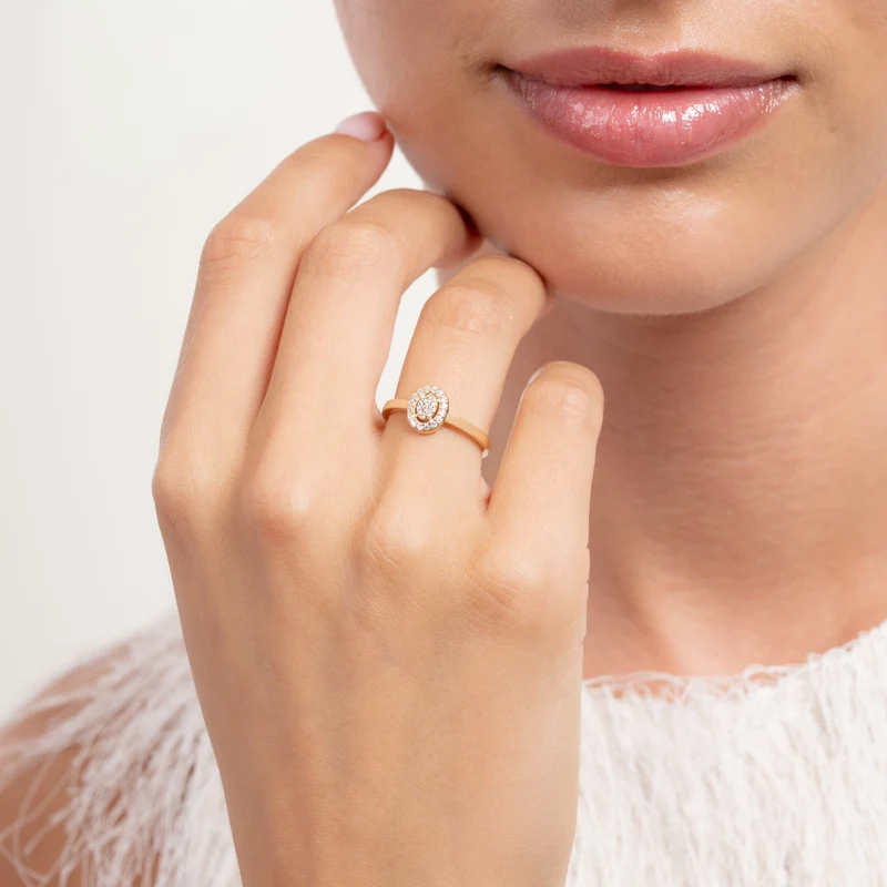 Isabel Bernard Le Marais Anne 14 Karat Gold Ring mit Zirkonia-Stein IB330115-48