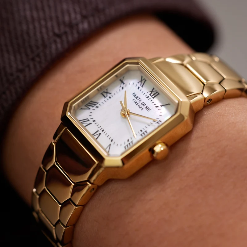 Parte di Me Orologio Square ladies watch gold coloured and mother of pearl