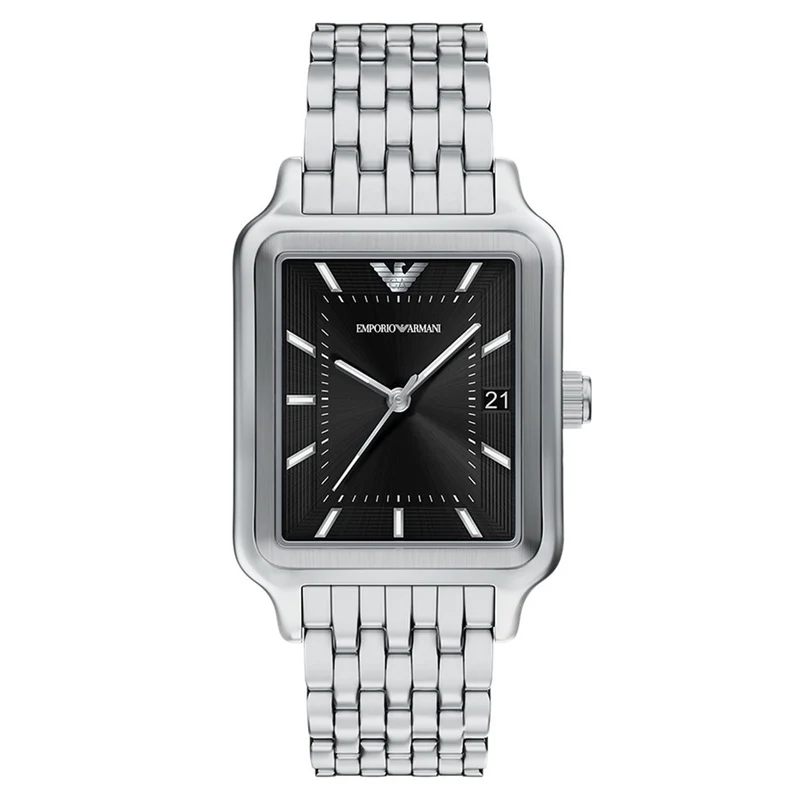 Emporio Armani Rectangular Black Dial Watch AR11755