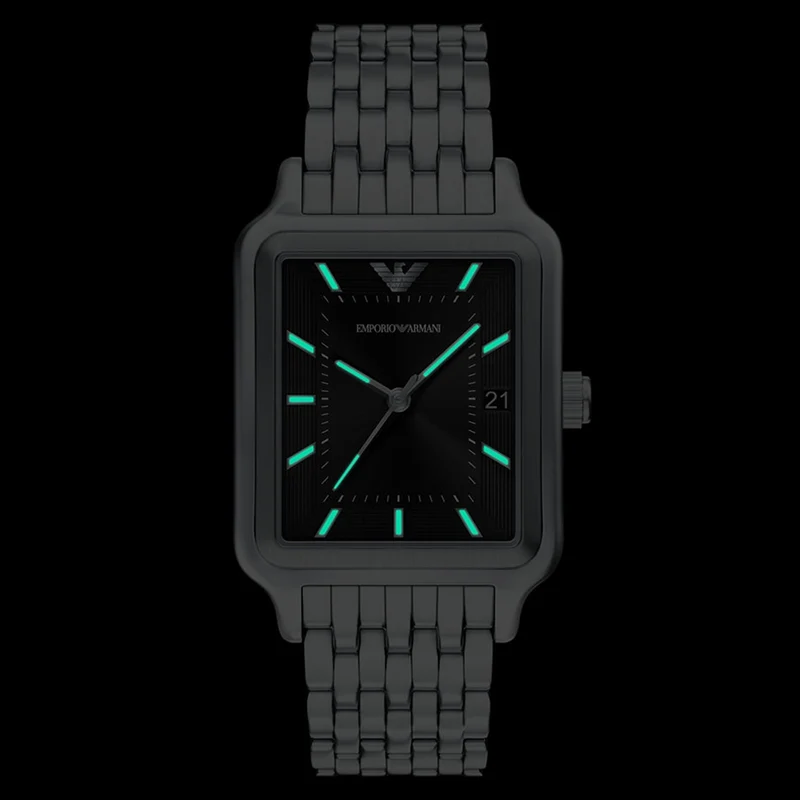 Emporio Armani Rectangular Black Dial Watch AR11755