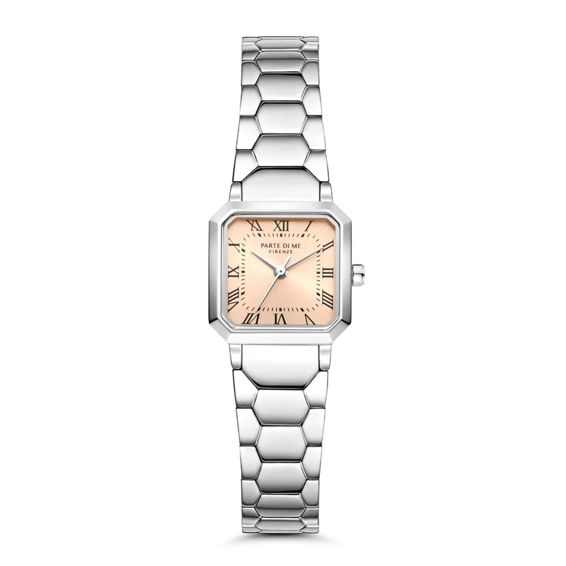 Parte di Me Orologio square ladies watch silver coloured and taupe PDM09028