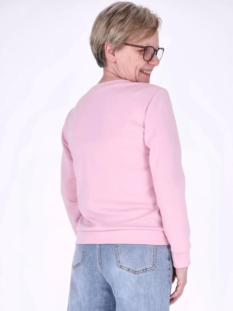 Pinkes Damen Sweatshirt „LOVE“ mit Relief-Schriftzug