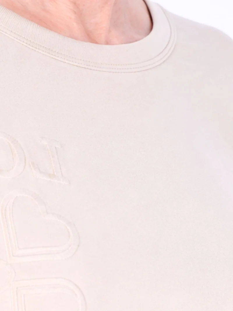 Beiges Damen Sweatshirt „LOVE“ mit Relief-Schriftzug
