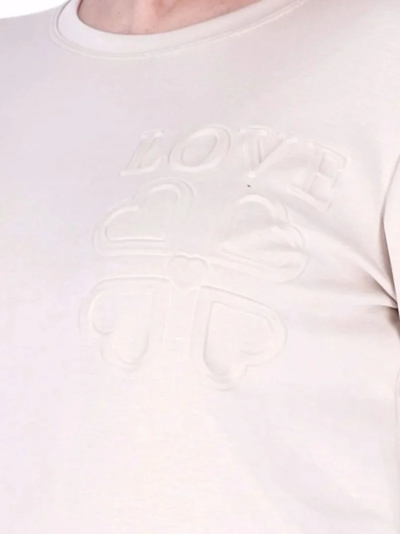 Beiges Damen Sweatshirt „LOVE“ mit Relief-Schriftzug