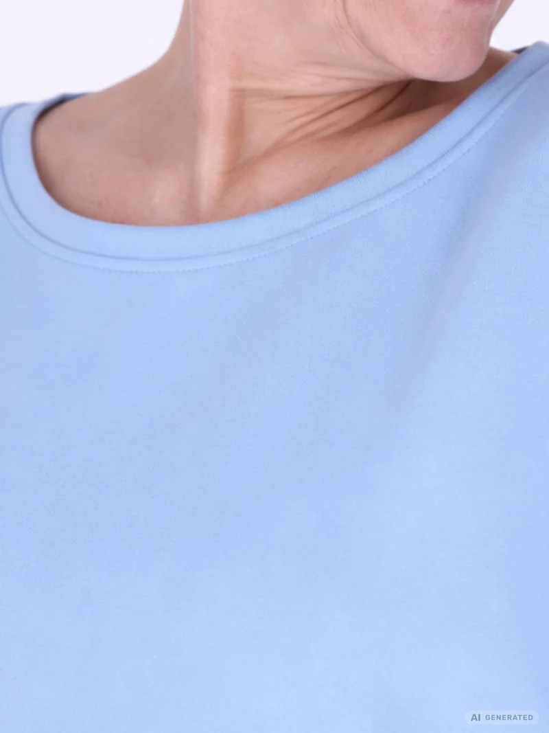 Blaues Damen Longshirt Oversized mit überschnittenen Schultern
