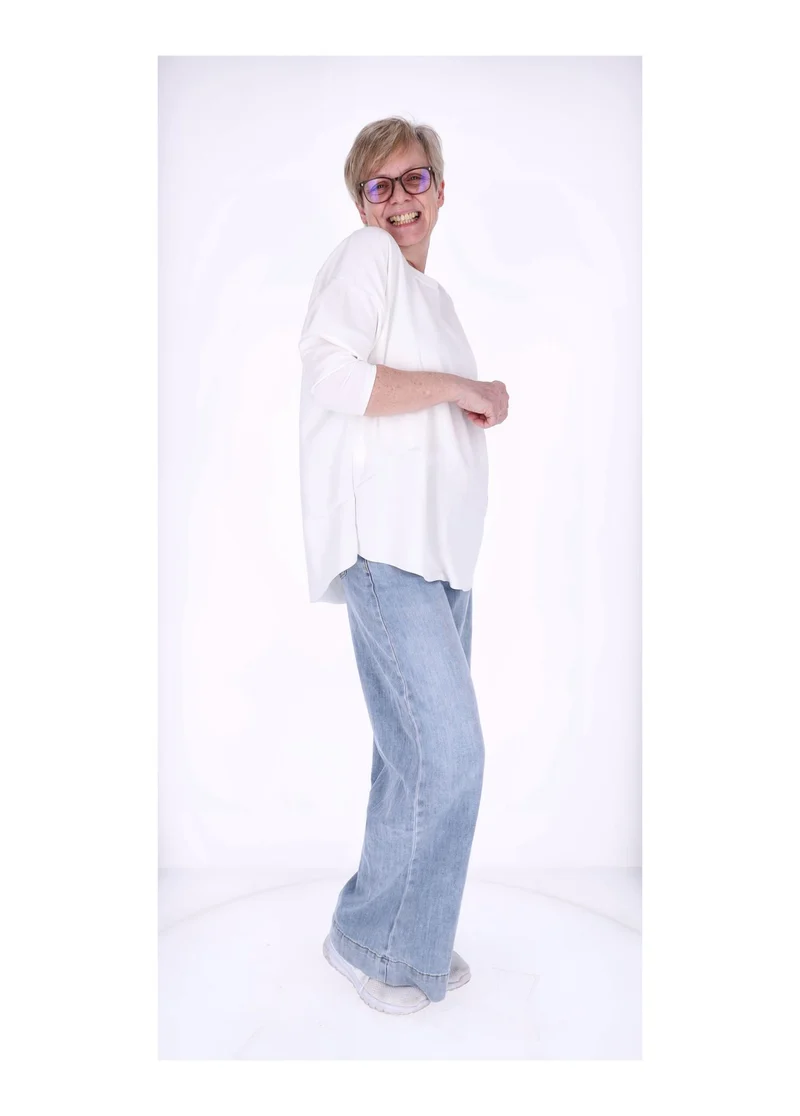 Splash of Color Longshirt Damen Oversized
