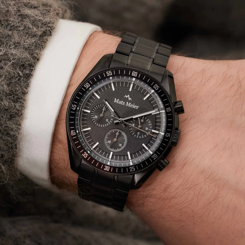Mats Meier Arosa Racing herren Uhr Schwarz MM50016