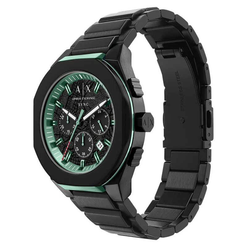 Armani Exchange Sync Round Black Dial Watch AX4294