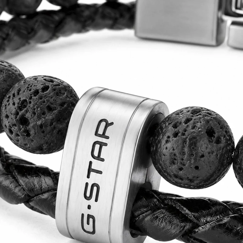 G-STAR Tether02R Schwarzes Geflochtenes Lederarmband GSJ.110.03