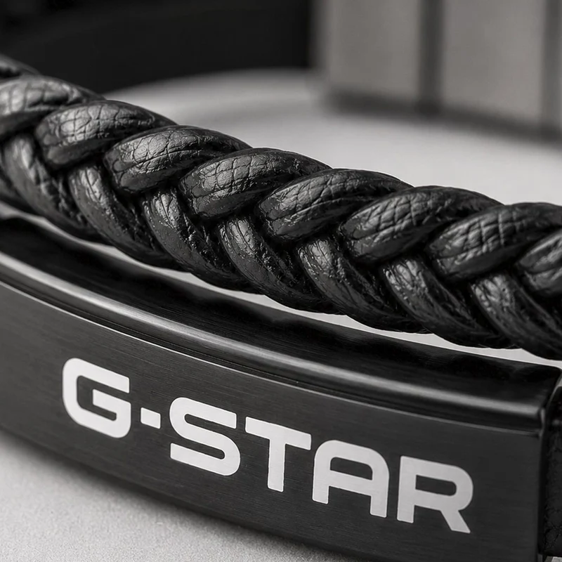 G-Star Tether02P Schwarzes Lederarmband GSJ.109.03