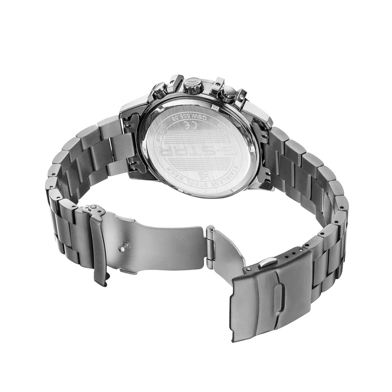 G-STAR Bend3D Light-Gunmetal Stahl-Herrenuhr GSW.505.06