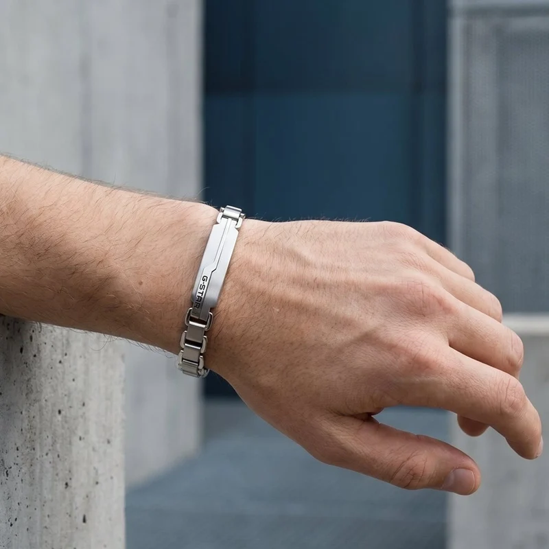 G-STAR Unistrial Silbernes Gliederarmband GSJ.112.03
