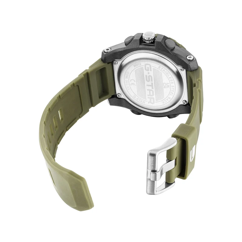 G-STAR Ops01 Grau-Olivgrüne Ana-Digi Herrenuhr GSW.502.03