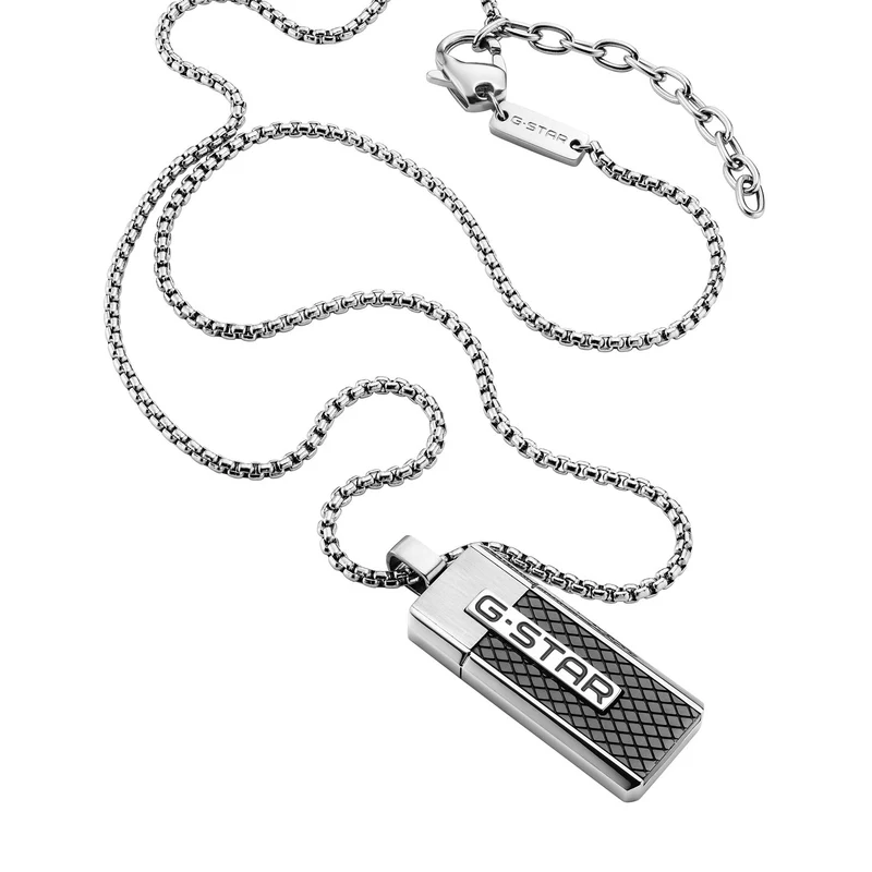 G-STAR Mtrx Silberne Box Chain Halskette GSJ.105.01