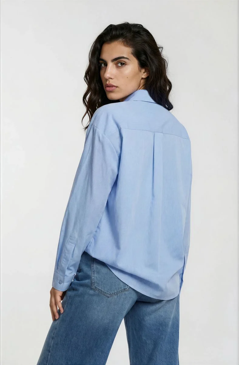 shirt blouse 1/1 sleeve with bow tie collar