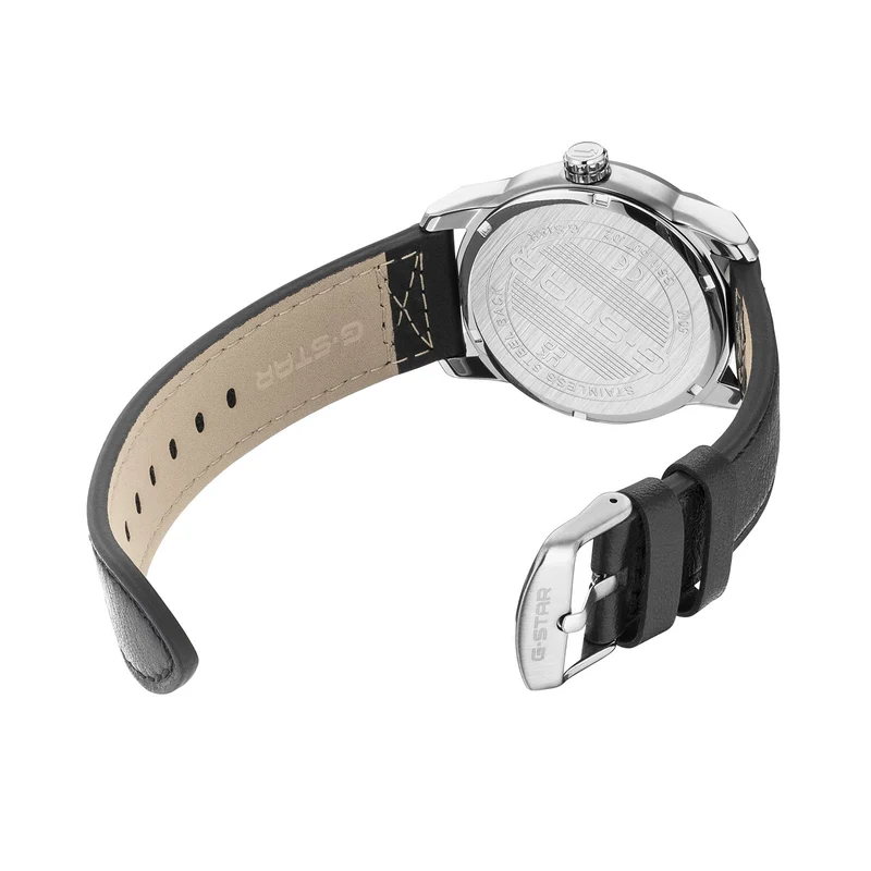 G-STAR Selvedge Schwarze Leder-Herrenuhr GSW.507.02