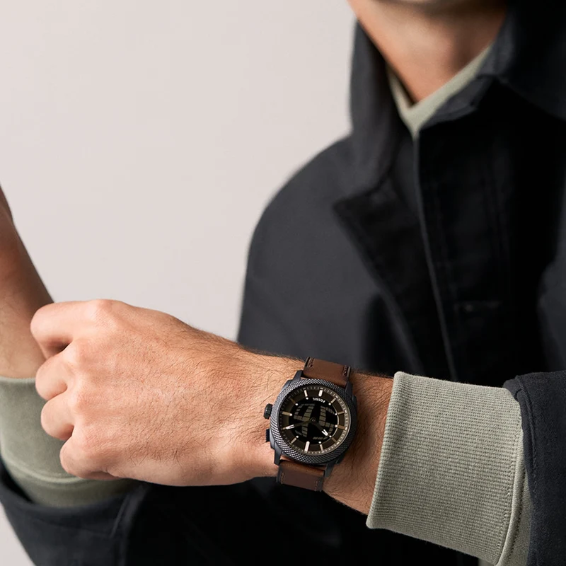 Fossil Machine Round Black Dial Watch FS6165