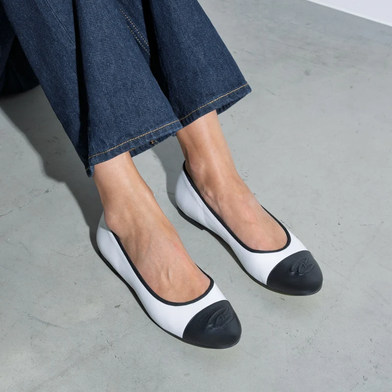 Isabel Bernard Vendôme Ynes Weiß Kalbsleder Ballerinas IB51011-071-36