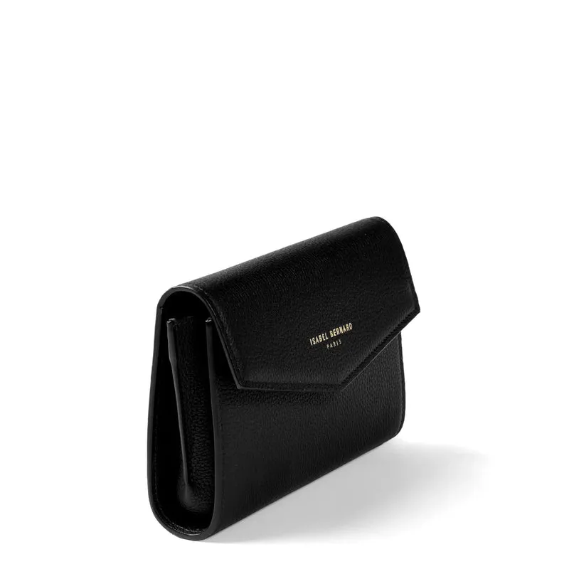 Isabel Bernard Honoré Lina Schwarze Clutch Mit Abnehmbarer Schulterkette IB21135-001