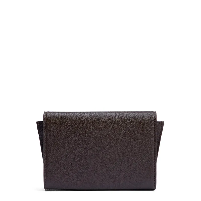 Isabel Bernard Honoré Lina Dunkelbraune Clutch Mit Abnehmbarer Schulterkette IB21135-031