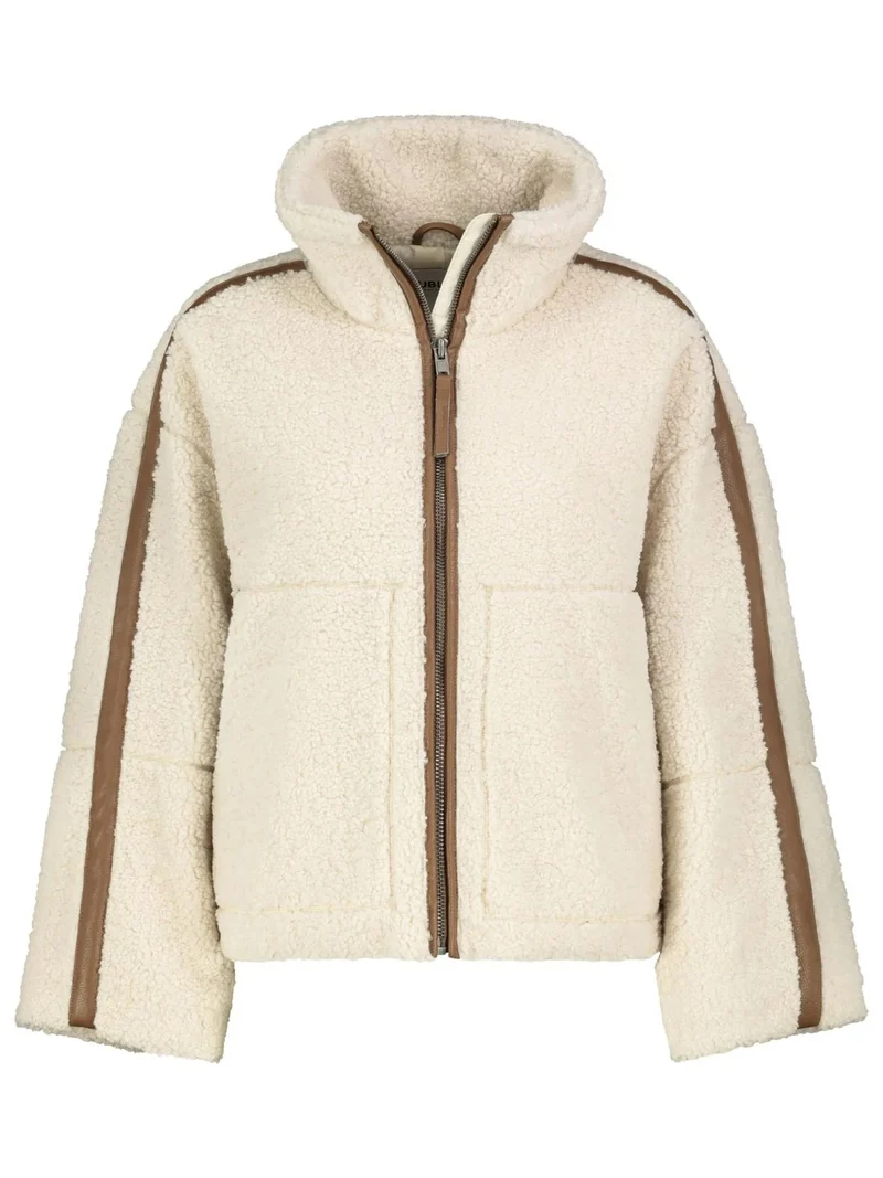 Teddyplüsch Jacke Damen mit Leder