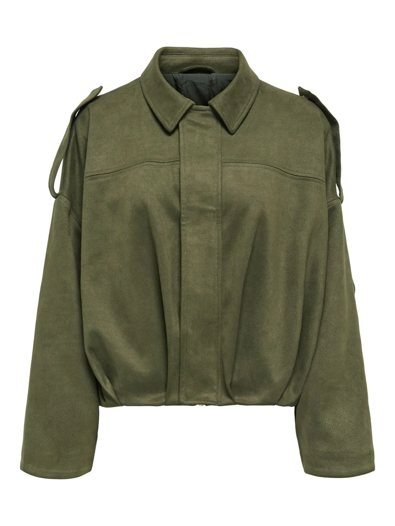 ONLMOON-STINA FAUX SUEDE BOMBER PNT