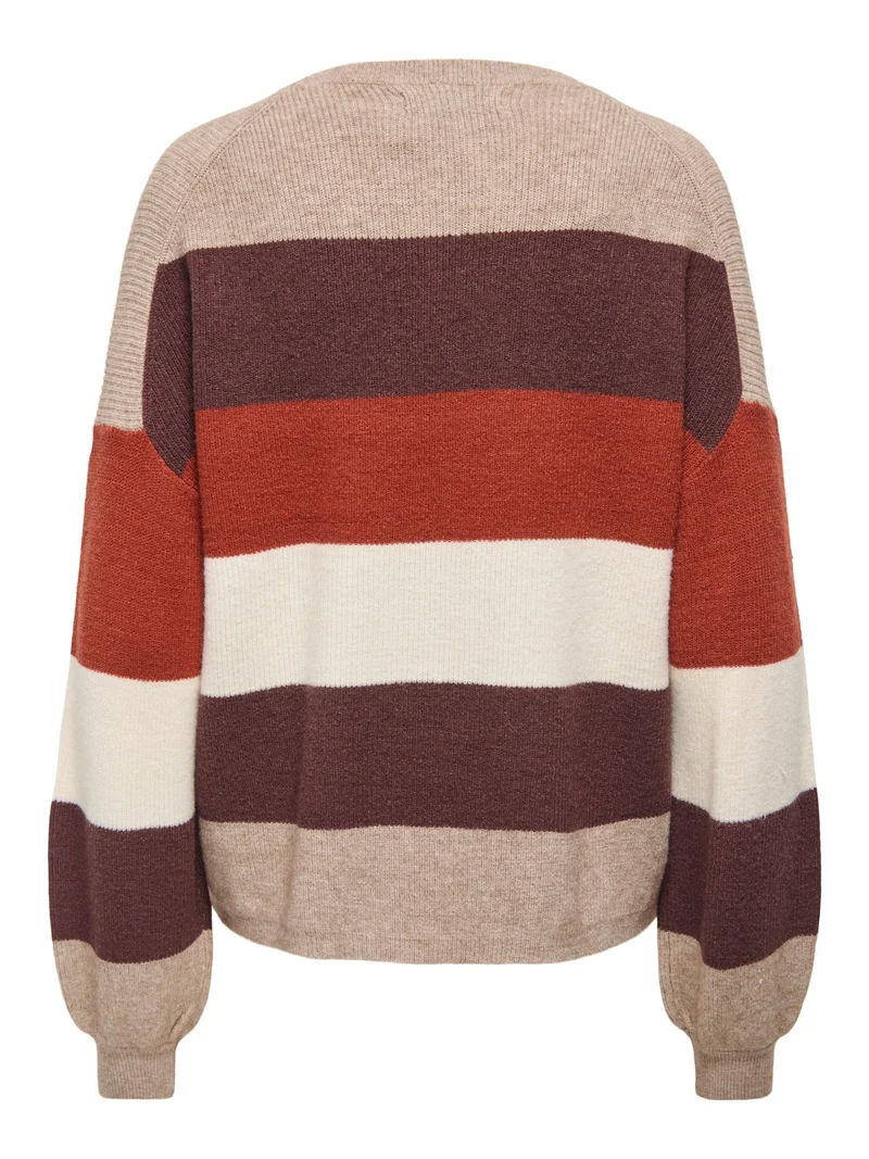 ONLATIA L/S STRIPE PULLOV KNT NOOS Beige/Mel/Deep M/Picante/Whiteca