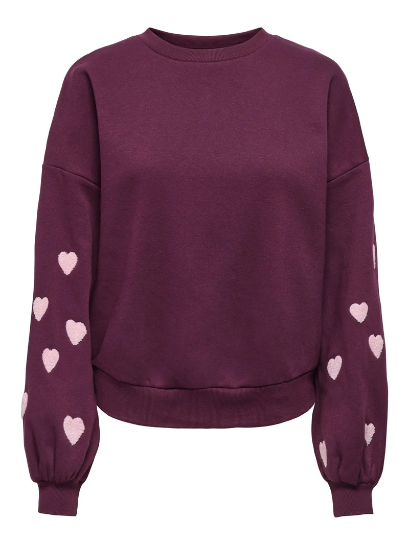 ONLMACY L/S O-NECK BOX CC SWT NOOS Fig/Pale lilac hearts