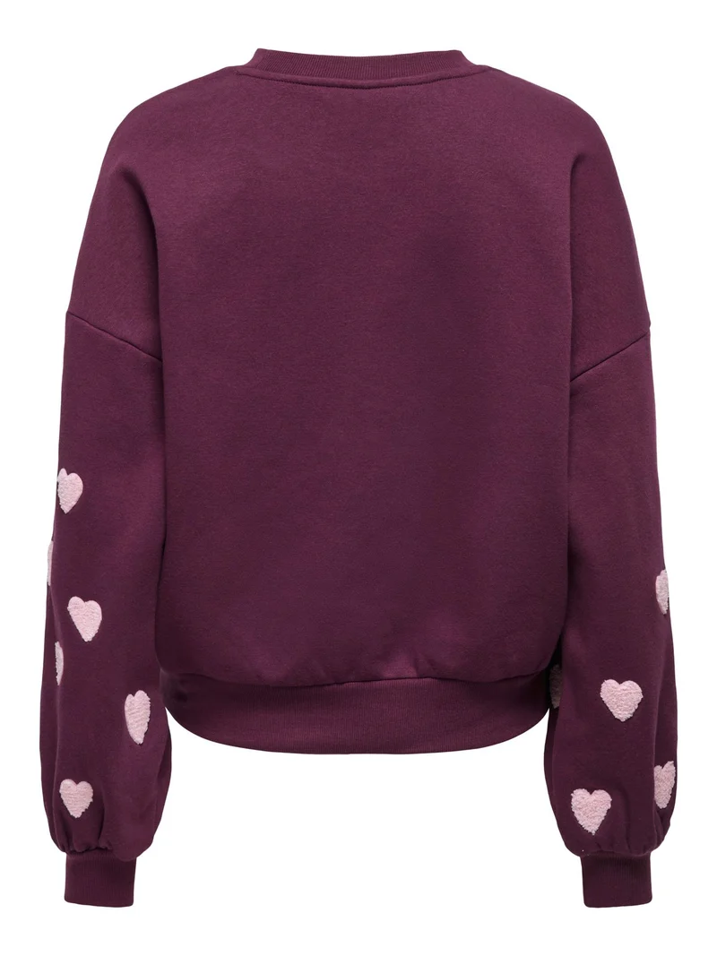 ONLMACY L/S O-NECK BOX CC SWT NOOS Fig/Pale lilac hearts