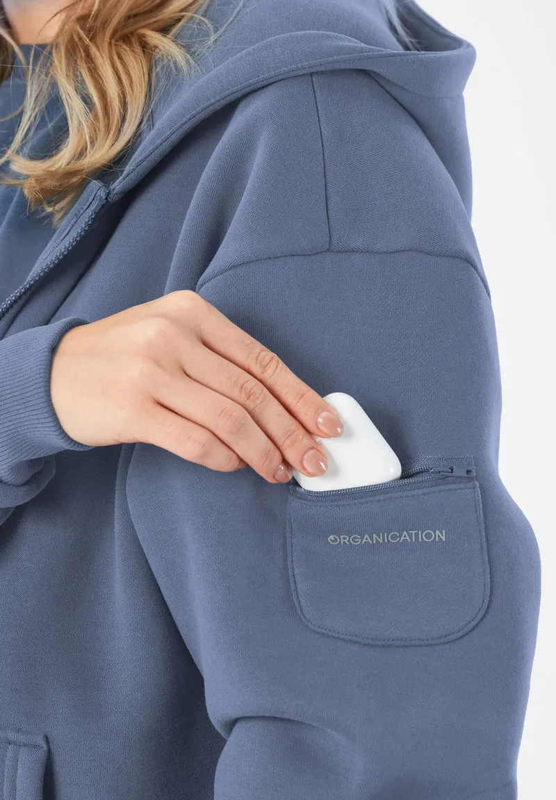 JENNA | Essentials Travel Unisex Full Zip-Hoodie aus Bio-Baumwolle und recyceltem Polyester
