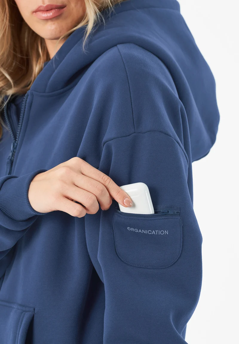 JENNA | Essentials Travel Unisex Full Zip-Hoodie aus Bio-Baumwolle und recyceltem Polyester